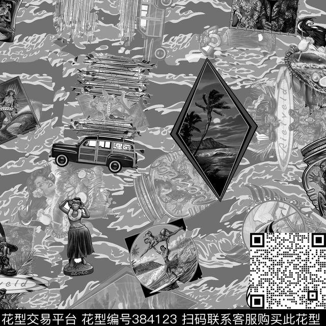 潮流复古男装华亿平台传统印花华亿平台下载（图片编号: 384123） - 瓦栏（Walan）