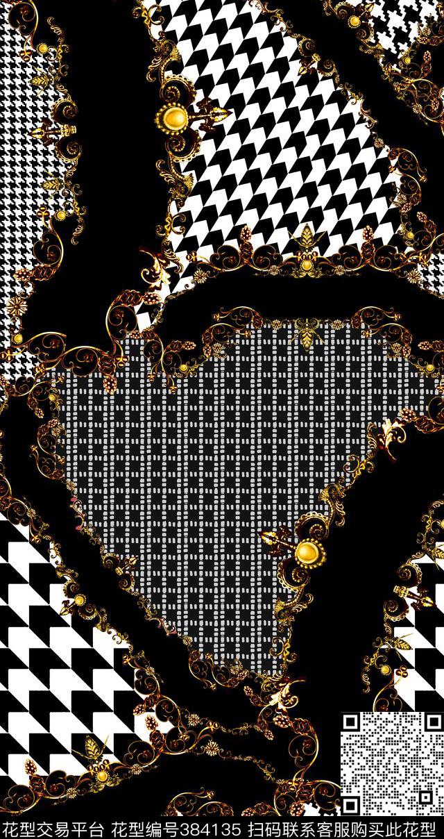 几何元素经典复古数码印花华亿平台下载（图片编号: 384135） - 瓦栏（Walan）