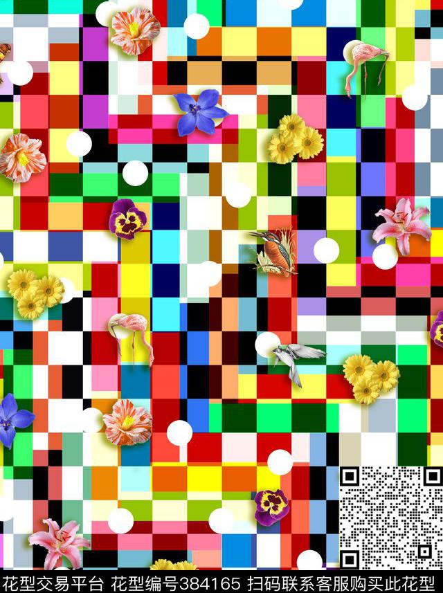 趣味花卉动物数码印花华亿平台下载（图片编号: 384165） - 瓦栏（Walan）