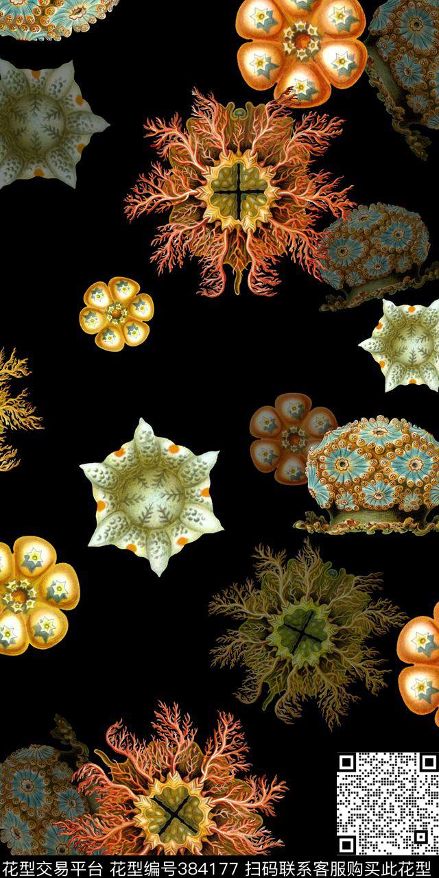 绚丽大气海洋生物数码数码印花华亿平台下载（图片编号: 384177） - 瓦栏（Walan）