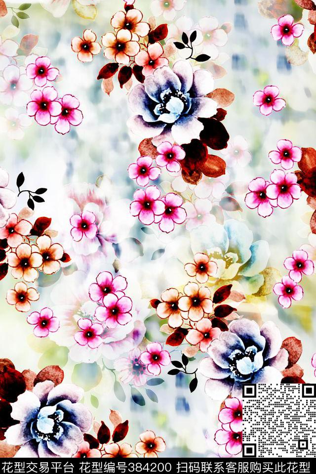 碎花田园面料华亿平台数码印花华亿平台下载（图片编号: 384200） - 瓦栏（Walan）