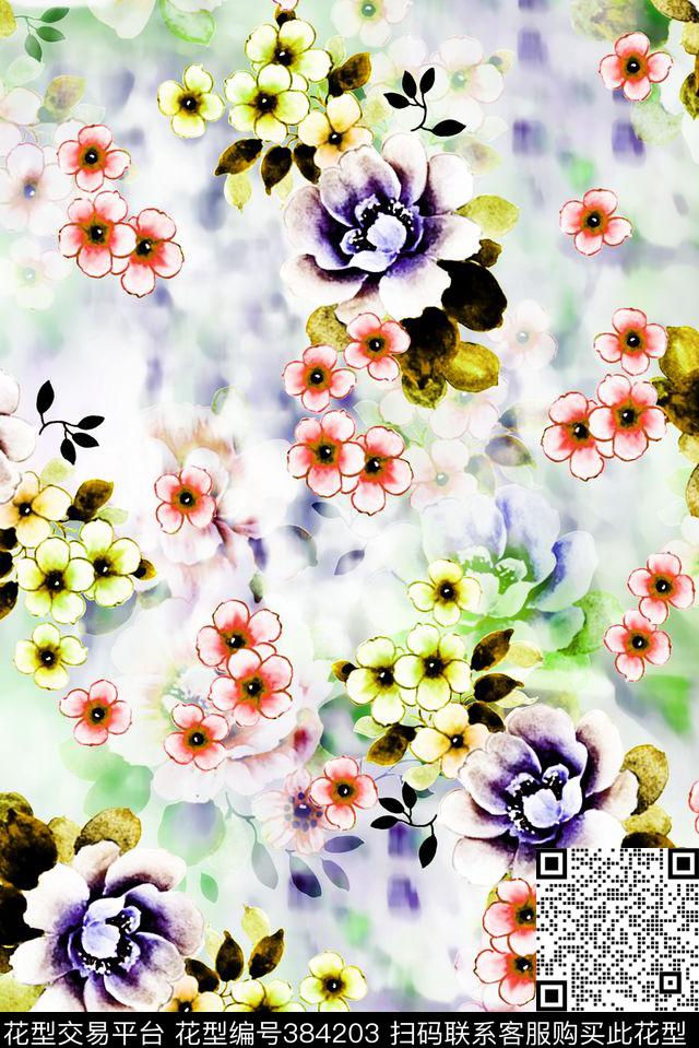 田园碎花面料华亿平台数码印花华亿平台下载（图片编号: 384203） - 瓦栏（Walan）