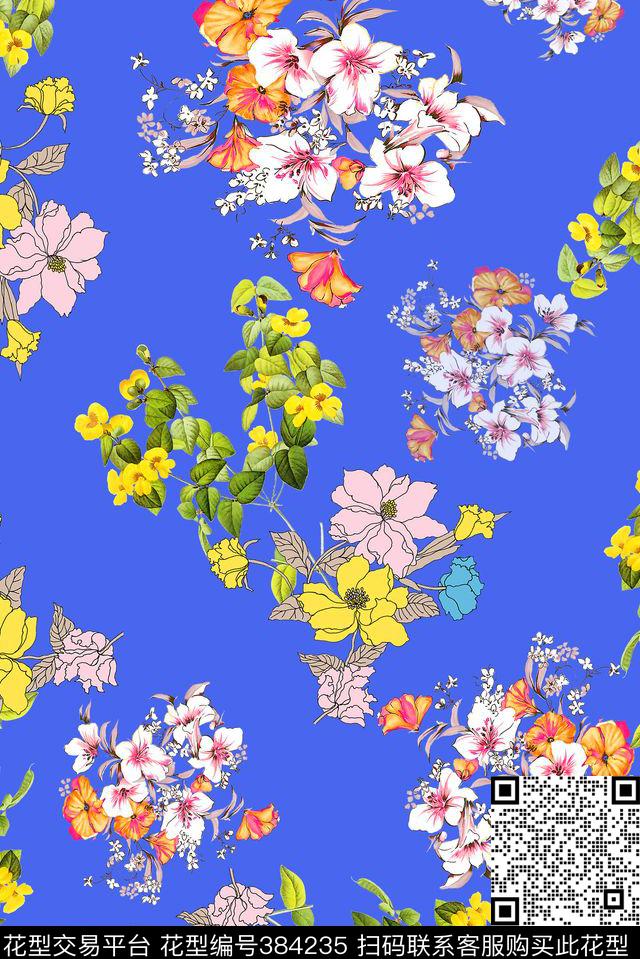 休闲花卉女装数码印花华亿平台下载（图片编号: 384235） - 瓦栏（Walan）