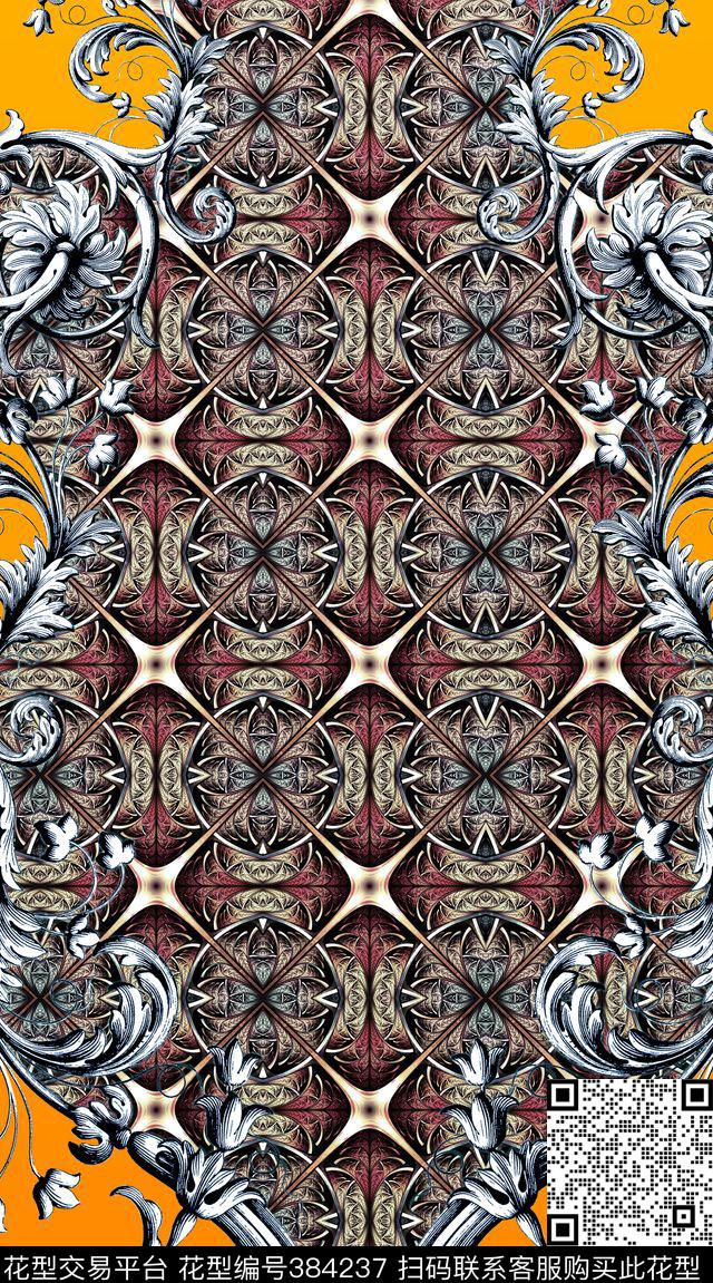 巴洛克卷草金属数码印花华亿平台下载（图片编号: 384237） - 瓦栏（Walan）