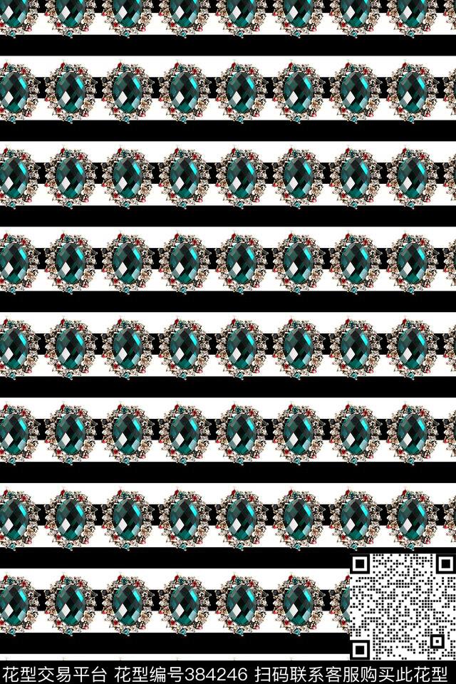 珠宝条纹数码印花华亿平台下载（图片编号: 384246） - 瓦栏（Walan）