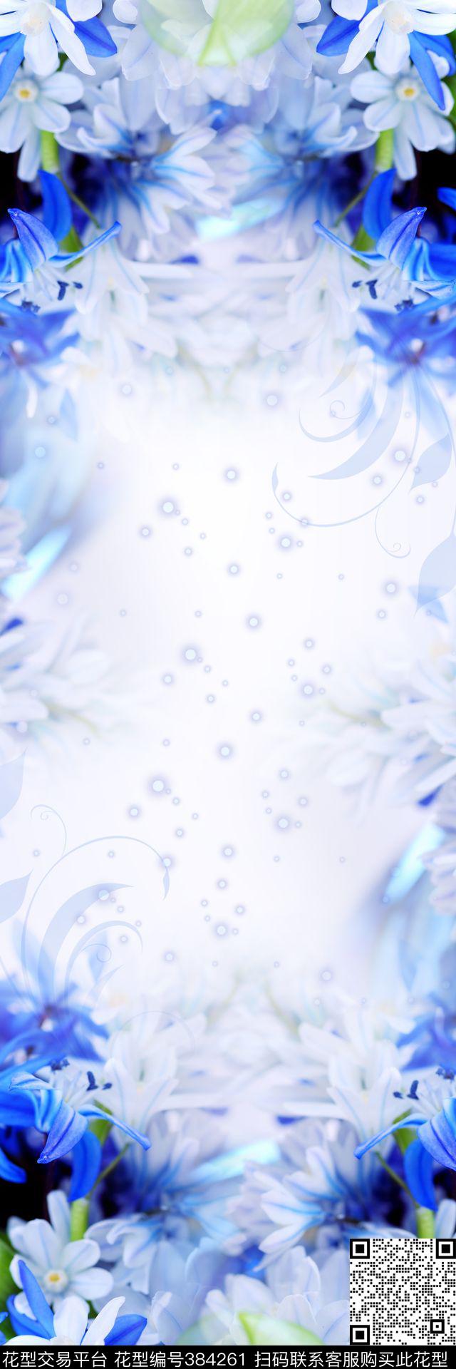 兰花浪漫风长巾数码印花华亿平台下载（图片编号: 384261） - 瓦栏（Walan）