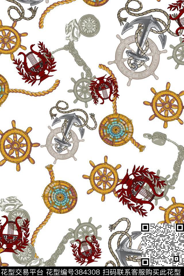 航海图案标志徽章时尚男装休闲传统印花华亿平台下载（图片编号: 384308） - 瓦栏（Walan）