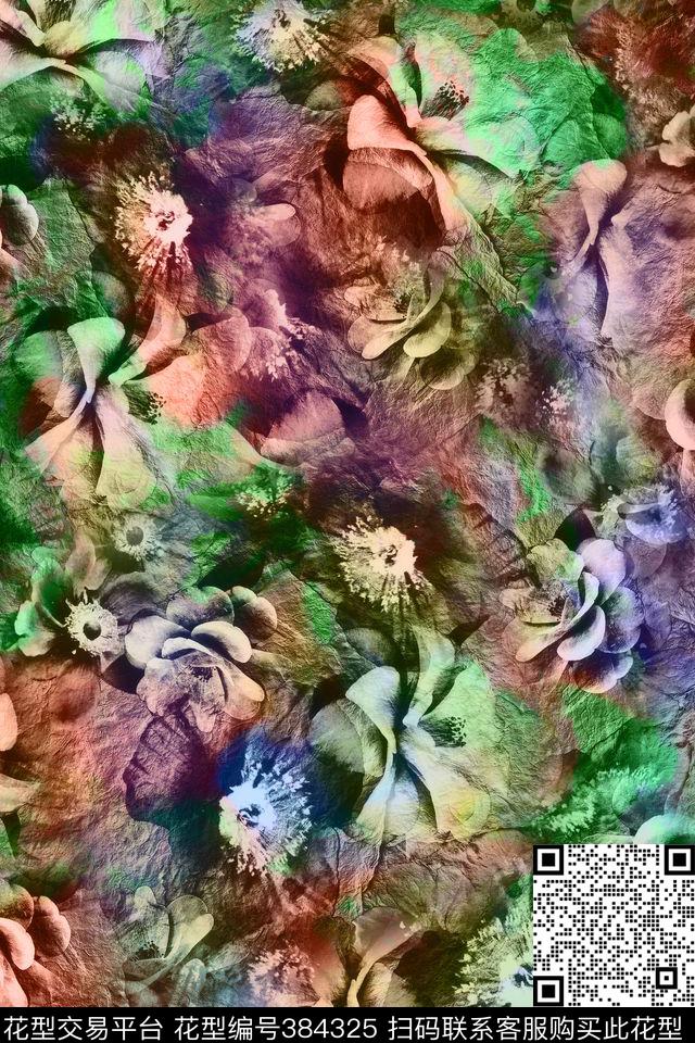 抽象肌理男装数码印花华亿平台下载（图片编号: 384325） - 瓦栏（Walan）