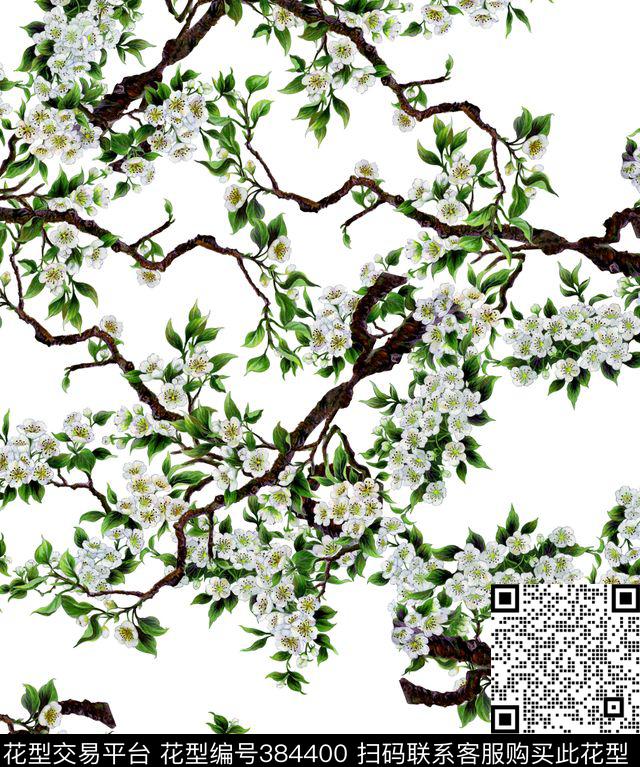 复古花花纹数码印花华亿平台下载（图片编号: 384400） - 瓦栏（Walan）