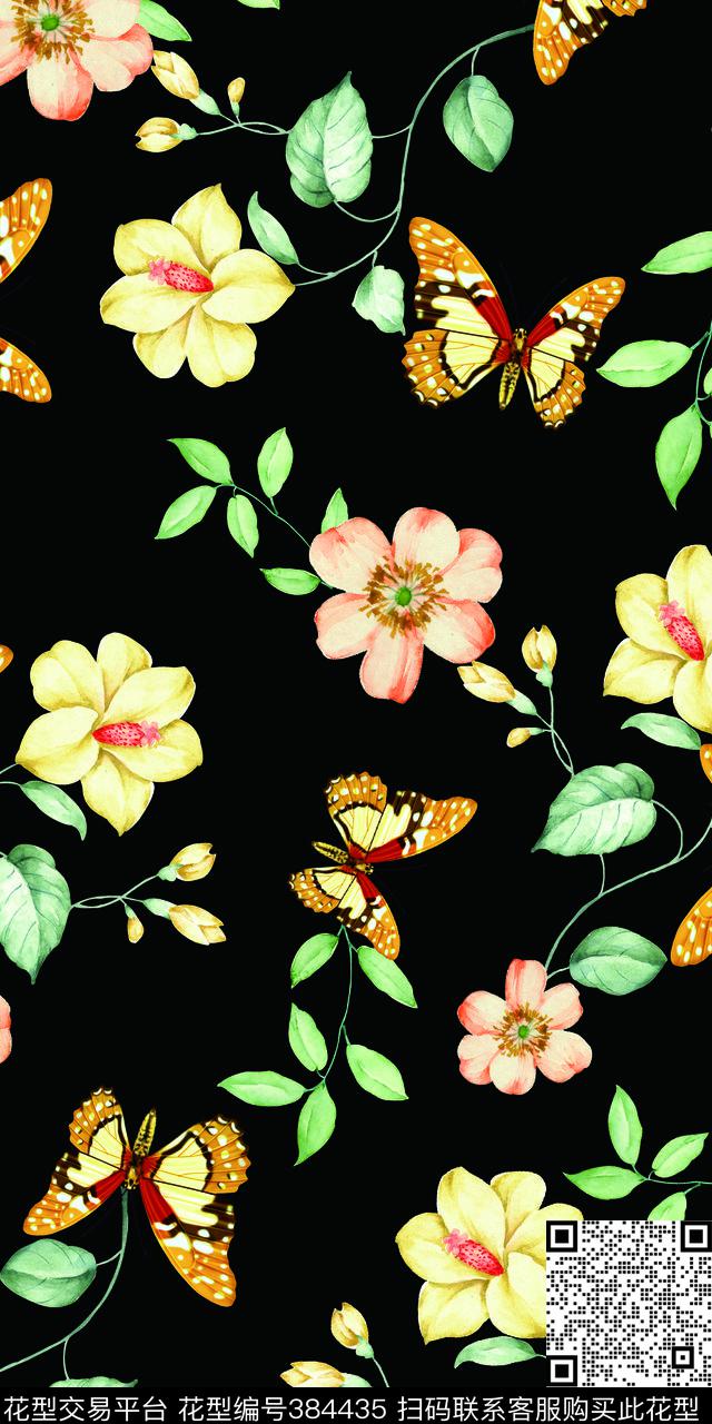 时尚花花卉数码印花华亿平台下载（图片编号: 384435） - 瓦栏（Walan）
