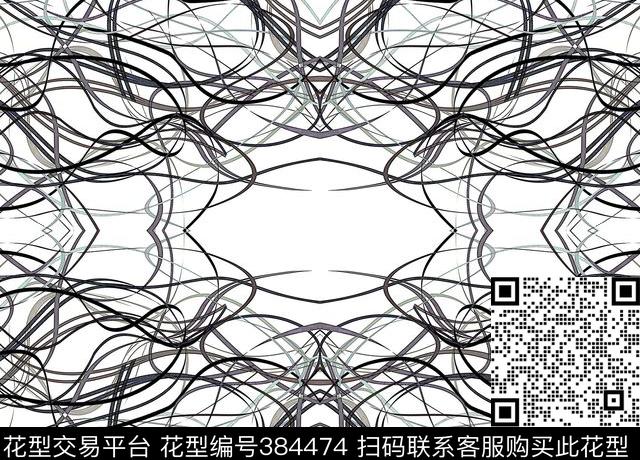 时尚线条传统印花华亿平台下载（图片编号: 384474） - 瓦栏（Walan）