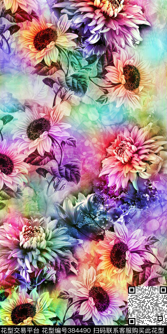 田园花卉数码印花华亿平台下载（图片编号: 384490） - 瓦栏（Walan）