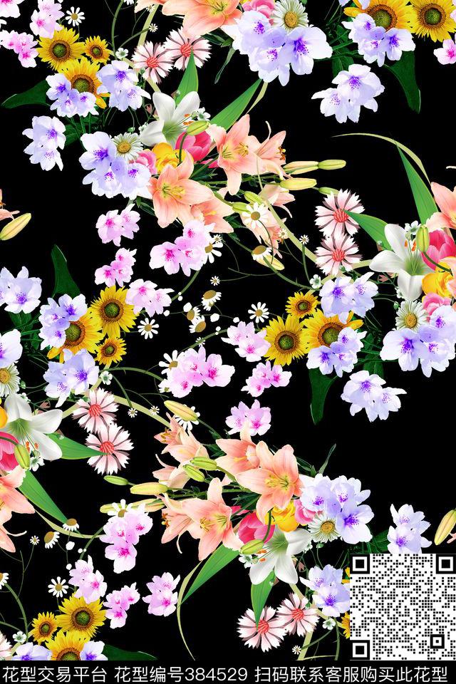田园风植物花卉数码印花华亿平台下载（图片编号: 384529） - 瓦栏（Walan）