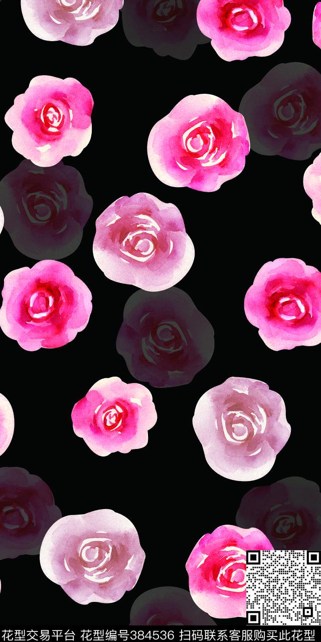 时尚花花卉数码印花华亿平台下载（图片编号: 384536） - 瓦栏（Walan）