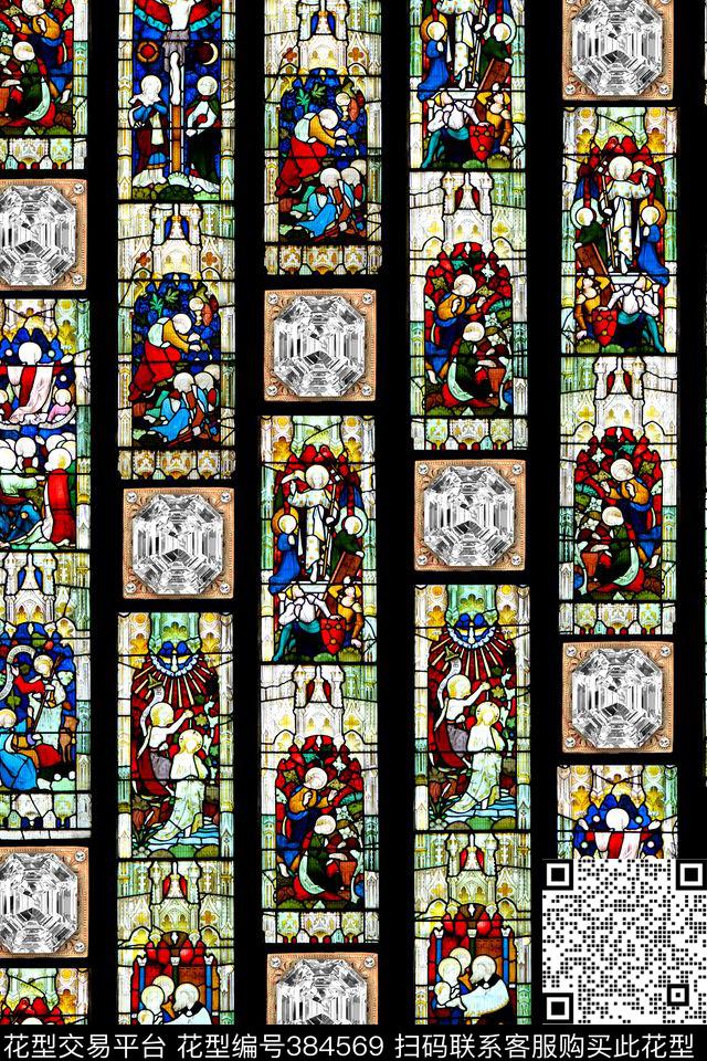欧式宗教钻石数码印花华亿平台下载（图片编号: 384569） - 瓦栏（Walan）
