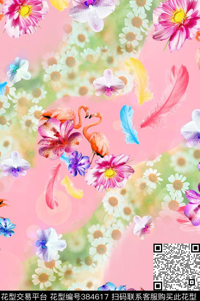 动物羽毛女装数码印花华亿平台下载（图片编号: 384617） - 瓦栏（Walan）