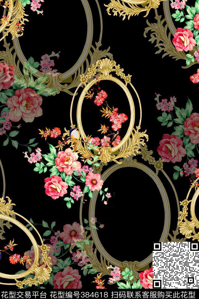 金属框手绘数码数码印花华亿平台下载（图片编号: 384618） - 瓦栏（Walan）