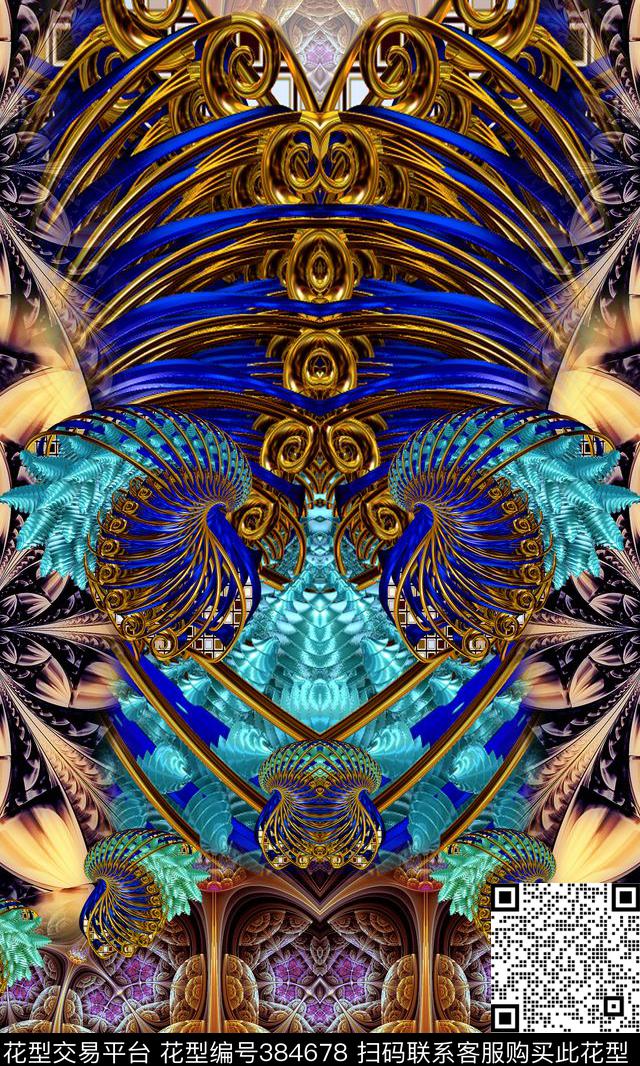 立体图案流行时尚炫光多彩数码印花华亿平台下载（图片编号: 384678） - 瓦栏（Walan）