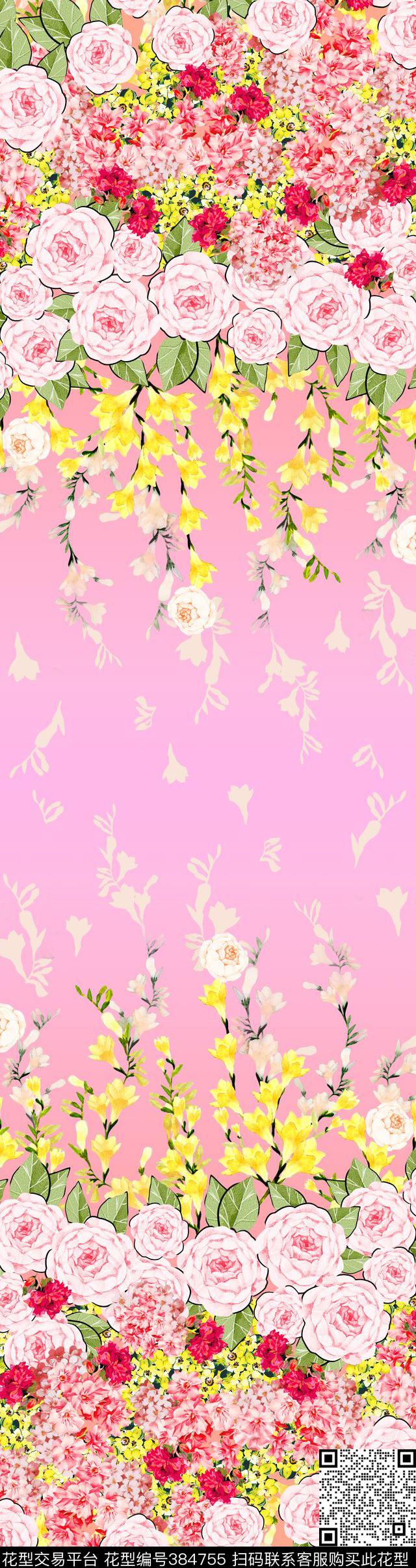 田园风花卉小花围巾数码印花华亿平台下载（图片编号: 384755） - 瓦栏（Walan）