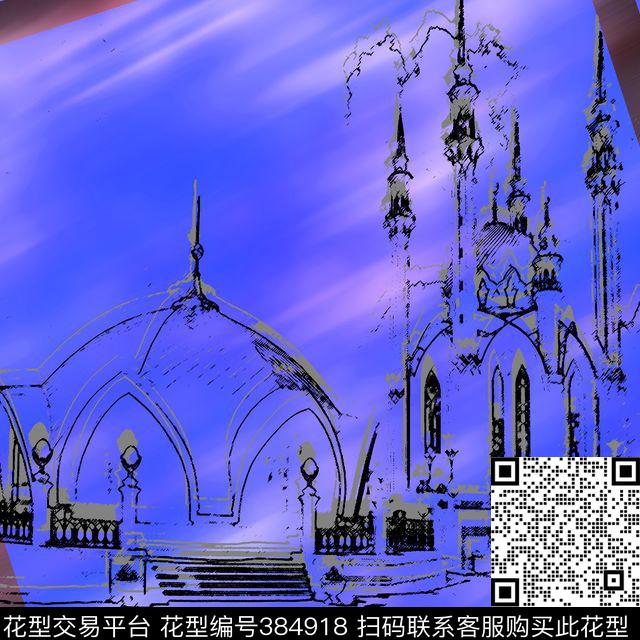 建筑伊斯兰方巾传统印花华亿平台下载（图片编号: 384918） - 瓦栏（Walan）