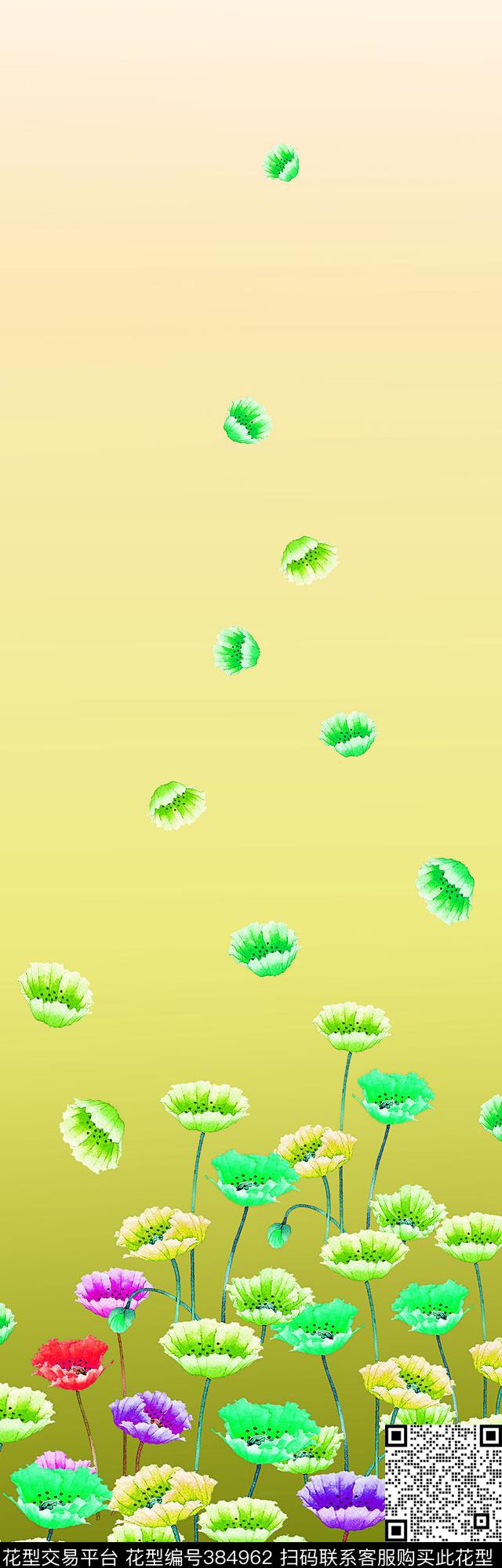 简约花数码印花华亿平台下载（图片编号: 384962） - 瓦栏（Walan）