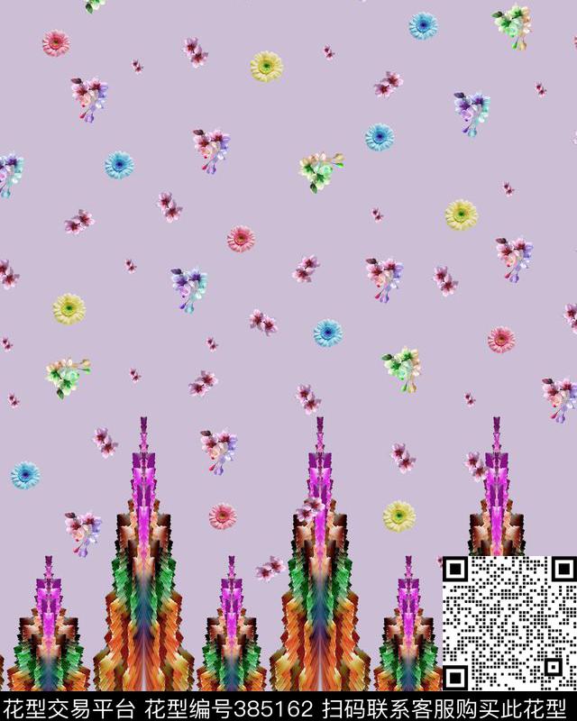 花卉快时尚定位花数码印花华亿平台下载（图片编号: 385162） - 瓦栏（Walan）