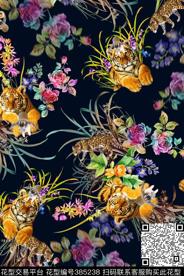 花卉动物女装数码印花华亿平台下载（图片编号: 385238） - 瓦栏（Walan）