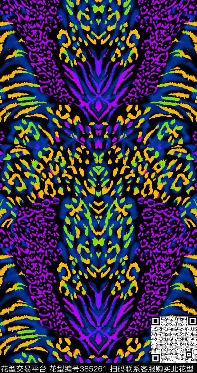 豹纹动物纹金钱豹传统印花华亿平台下载（图片编号: 385261） - 瓦栏（Walan）