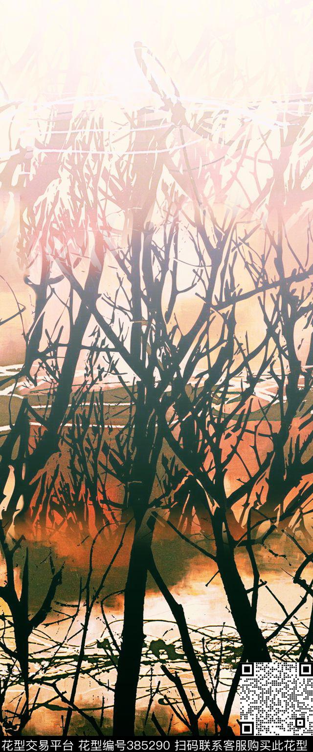 风景树数码印花华亿平台下载（图片编号: 385290） - 瓦栏（Walan）