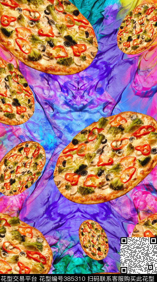 披萨食物彩色数码印花华亿平台下载（图片编号: 385310） - 瓦栏（Walan）