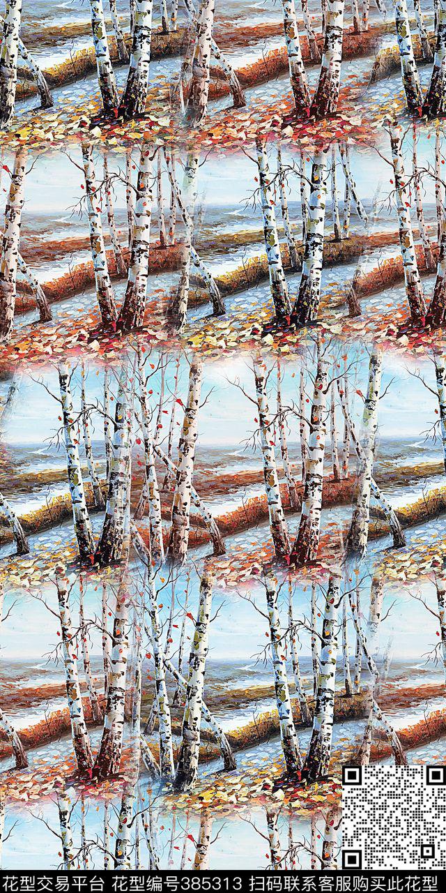 风景树数码印花华亿平台下载（图片编号: 385313） - 瓦栏（Walan）