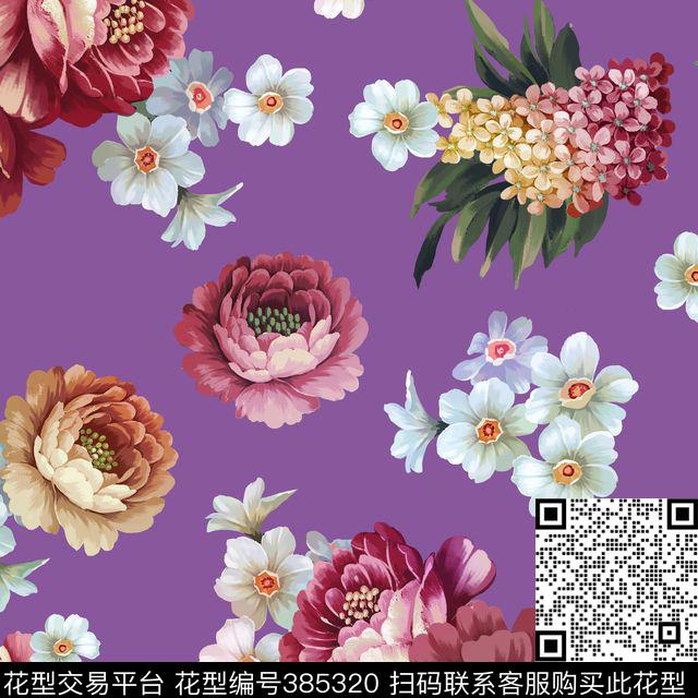 民族风大花潮流女装数码印花华亿平台下载（图片编号: 385320） - 瓦栏（Walan）