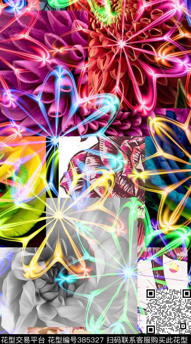 花卉机理剪贴画数码印花华亿平台下载（图片编号: 385327） - 瓦栏（Walan）
