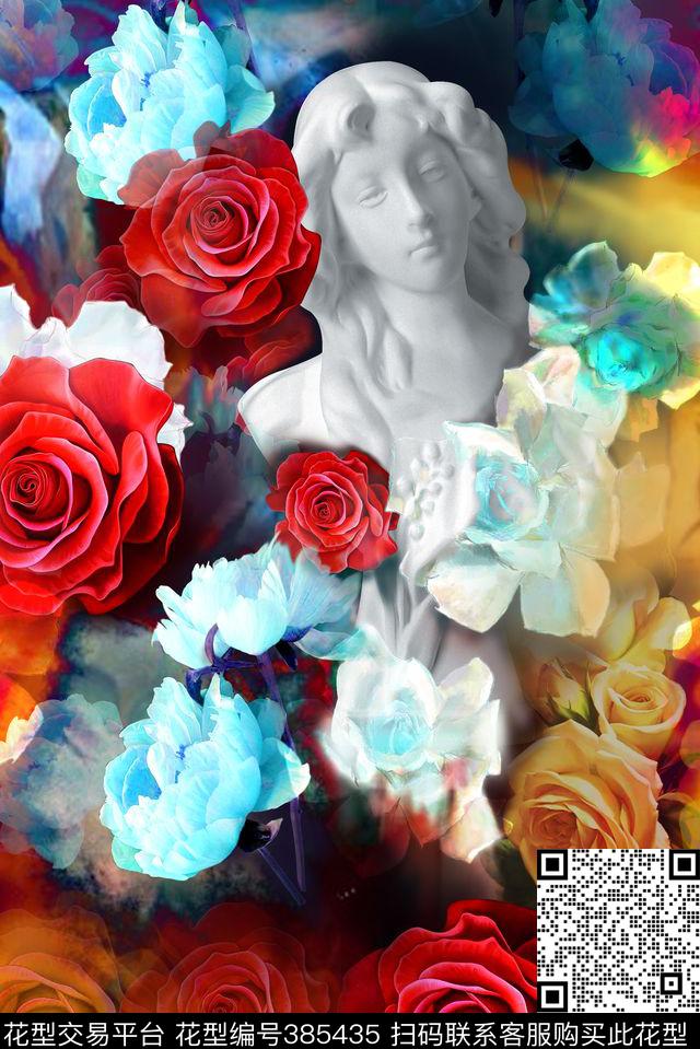 文艺复兴花卉石膏数码印花华亿平台下载（图片编号: 385435） - 瓦栏（Walan）