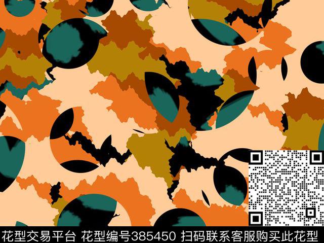 潮流复古迷彩传统印花华亿平台下载（图片编号: 385450） - 瓦栏（Walan）