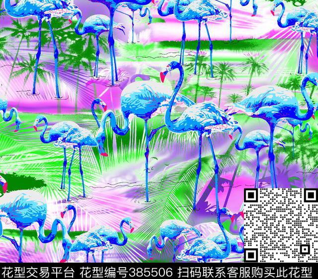花花世界椰树火热鸟数码印花华亿平台下载（图片编号: 385506） - 瓦栏（Walan）