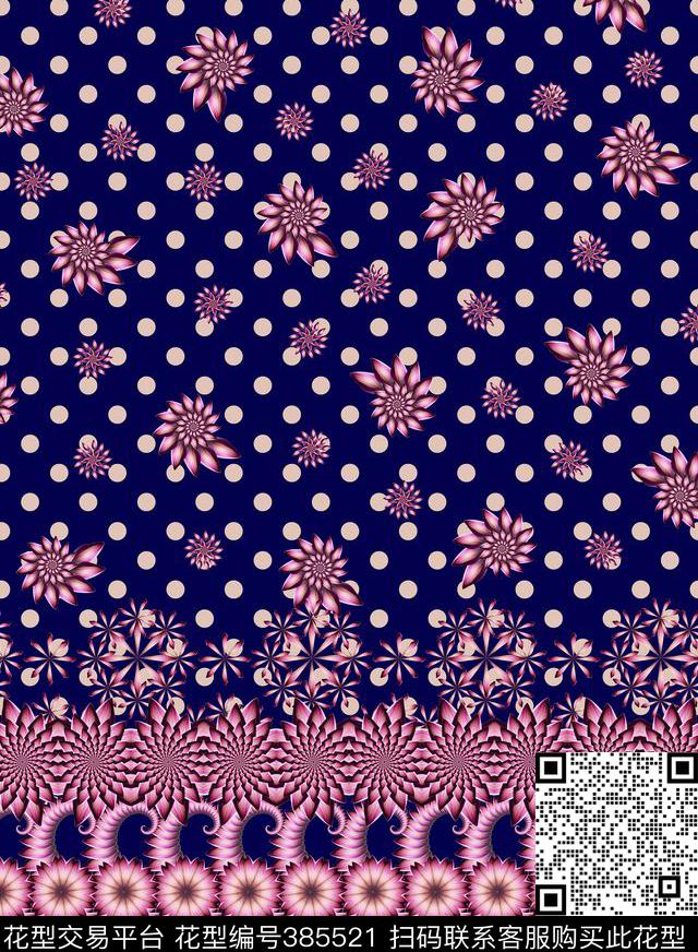 波点花大牌数码印花华亿平台下载（图片编号: 385521） - 瓦栏（Walan）