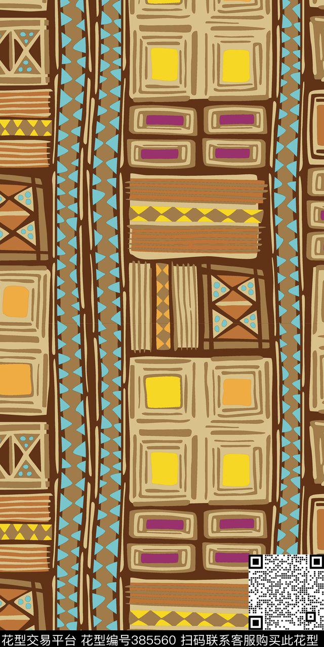 复古几何流行传统印花华亿平台下载（图片编号: 385560） - 瓦栏（Walan）