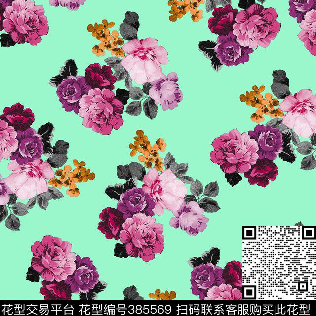 简约花朵数码印花数码印花华亿平台下载（图片编号: 385569） - 瓦栏（Walan）
