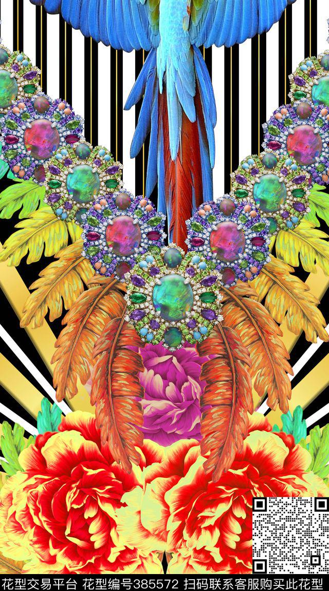 欧式宫廷服装二方连续数码印花华亿平台下载（图片编号: 385572） - 瓦栏（Walan）