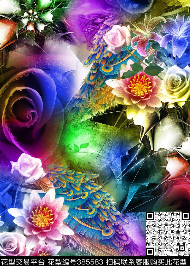 抽象肌理数码印花华亿平台下载（图片编号: 385583） - 瓦栏（Walan）