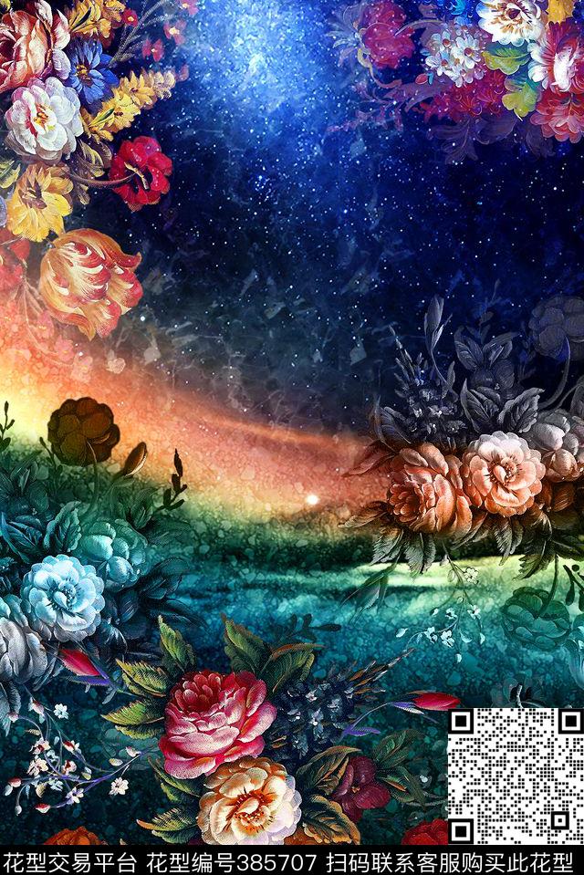 300dpi\60*90cm\jpg花卉时尚数码印花华亿平台下载（图片编号: 385707） - 瓦栏（Walan）