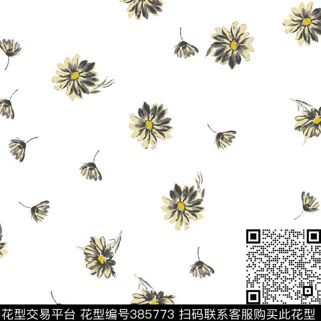 菊花小花清新传统印花华亿平台下载（图片编号: 385773） - 瓦栏（Walan）