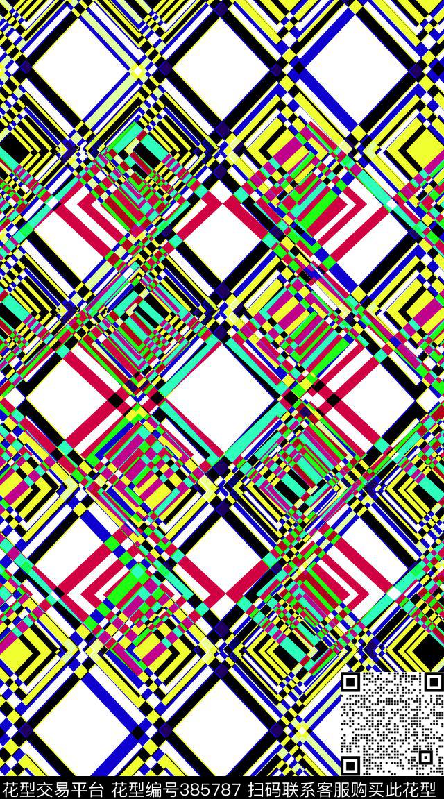 抽象几何传统印花华亿平台下载（图片编号: 385787） - 瓦栏（Walan）