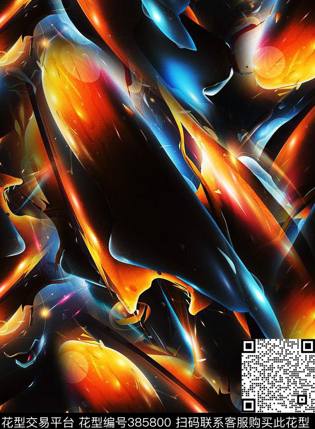 抽象大牌大气数码印花华亿平台下载（图片编号: 385800） - 瓦栏（Walan）