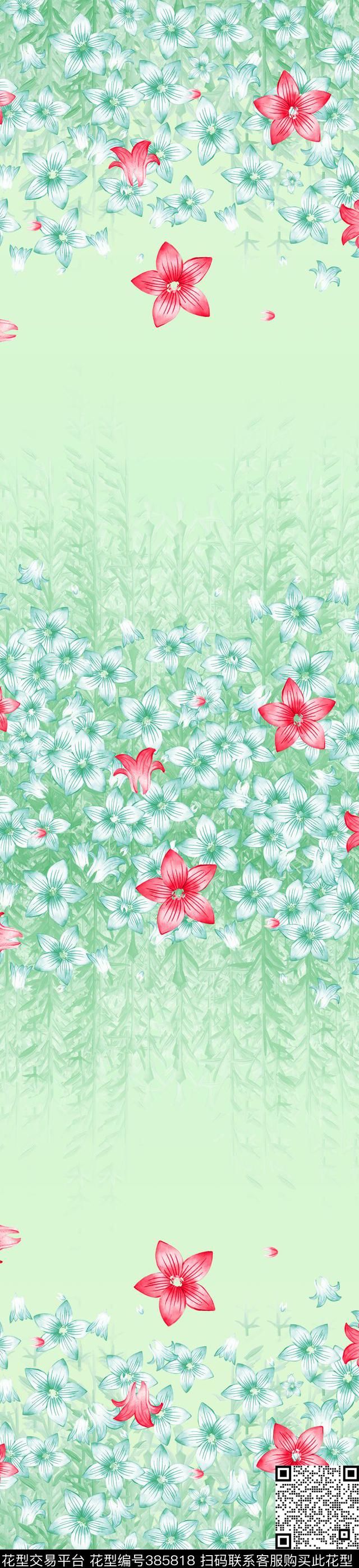 定位花卉写意传统印花华亿平台下载（图片编号: 385818） - 瓦栏（Walan）