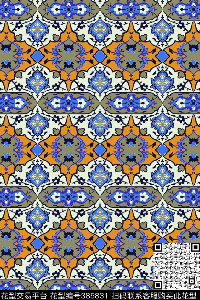 民族风欧式古典欧式花纹传统印花华亿平台下载（图片编号: 385831） - 瓦栏（Walan）