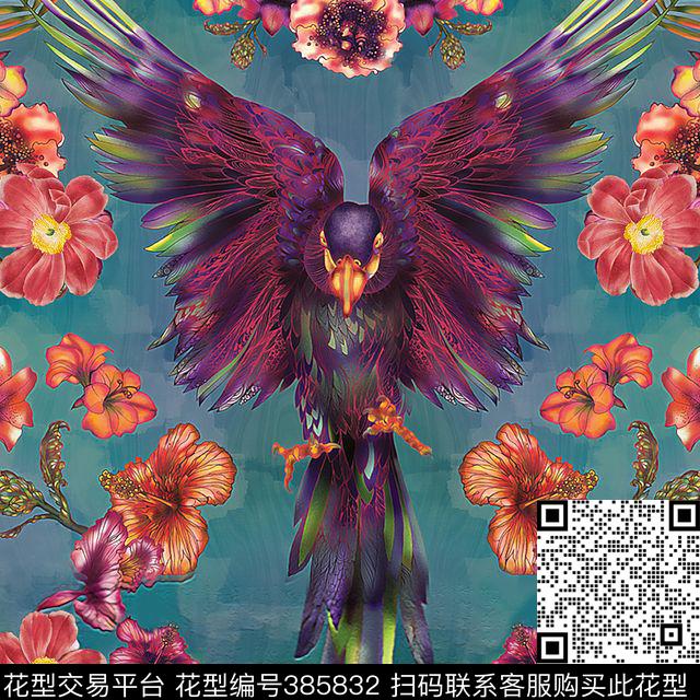 丝巾印花图案数码印花华亿平台下载（图片编号: 385832） - 瓦栏（Walan）