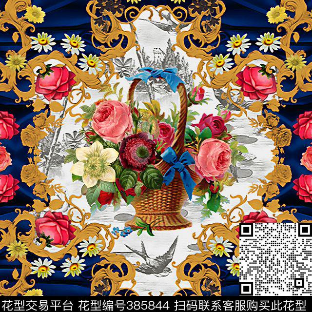 丝巾印花图案数码印花华亿平台下载（图片编号: 385844） - 瓦栏（Walan）