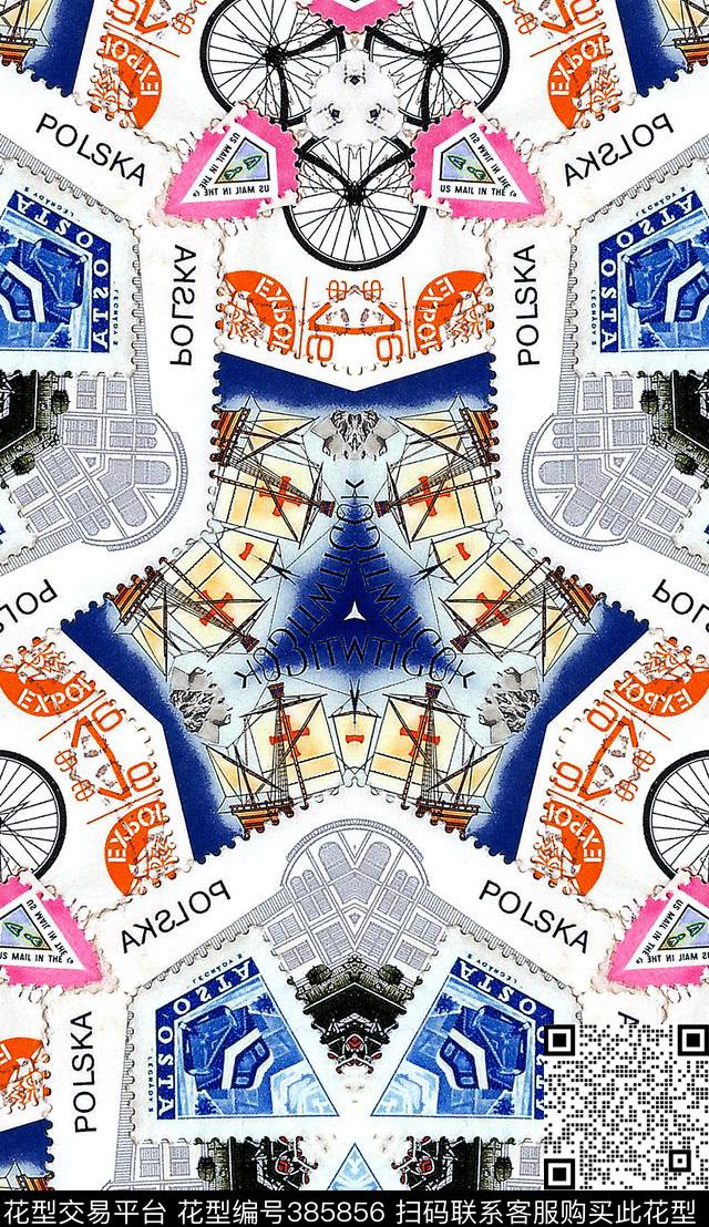 邮票航海十九世纪数码印花华亿平台下载（图片编号: 385856） - 瓦栏（Walan）